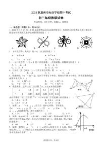 广东省惠州市知行学校2024-2025学年九年级上学期11月期中数学试题