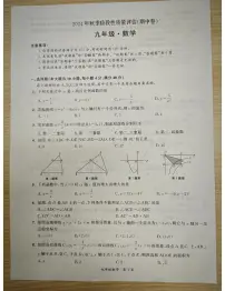 安徽省滁州市明光市城区八校2024-2025学年九年级上学期11月期中数学试题