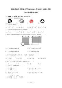 湖南师范大学附属中学2023-2024学年八年级上学期期中数学试题