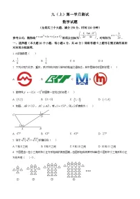 九年级上学期第一次月考数学试题 (17)