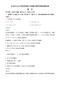 解析： 湖南省张家界市永定区2024-2025学年九年级上学期期中考试数学试题（解析版）