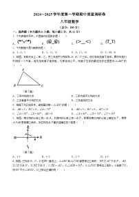 江苏省南京市玄武区 2024-2025学年八年级数学上学期期中质量调研试题(无答案)