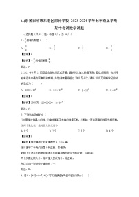 山东省日照市东港区部分学校2023-2024学年七年级上学期期中考试数学试卷（解析版）