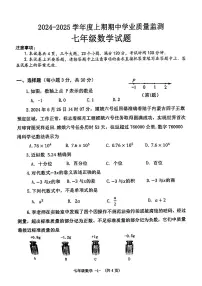 河南省信阳市息县2024-2025学年七年级上学期11月期中考试数学试题