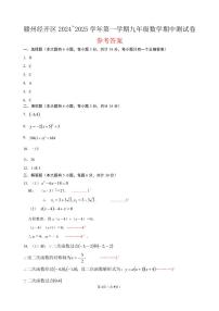 江西省赣州市经开区 2024-2025学年九年级数学上学期期中试题