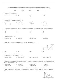2024 年新疆维吾尔自治区新疆生产建设兵初中学业水平考试数学模拟试题(一)[原题+解析]