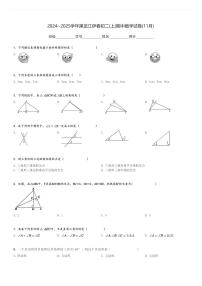 2024～2025学年黑龙江伊春初二(上)期中数学试卷(11月)[原题+解析]