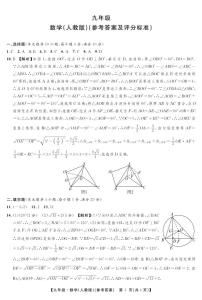 安徽省阜阳市太和县初三九年级期中考试2024-2025学年九年级上学期11月期中数学试题