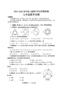 河南省信阳市息县2024-2025学年九年级上学期11月期中考试数学试题