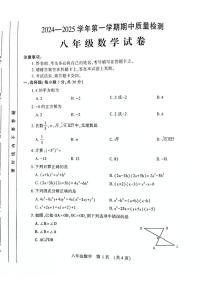 河南省洛阳市宜阳县2024-2025学年八年级上学期期中考试数学试题