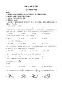 山东省枣庄市薛城区2024～2025学年七年级上学期11月期中数学试题（含答案）