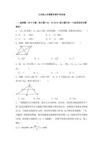 陕西省宝鸡市扶风县2024～2025学年上学期期中质量监测九年级数学试题（含答案）