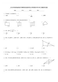 2024年陕西省西安市雁塔区陕西师范大学附属中学中考三模数学试题[原题+解析]