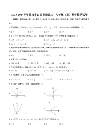 甘肃省白银市景泰县第三中学2023-2024学年八年级上学期期中数学试卷