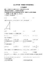 广东省佛山市顺德区东逸湾实验学校2024-2025学年八年级上学期期中考试数学试卷(无答案)