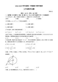 江苏省徐州市2024-2025学年上学期期中考试九年级数学试题(无答案)