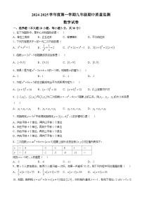 广东省珠海市前山中学2024-2025学年九年级上学期期中考试数学试卷(无答案)