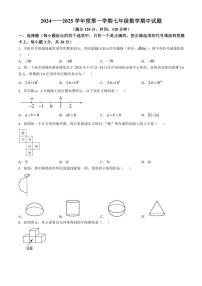 山东省菏泽市2024～2025学年上学期七年级数学期中试题（含答案）