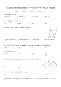 河北省石家庄市栾城区石家庄市第四十八中学2023-2024学年八年级(上)期中数学试题(含解析)
