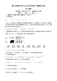 福建省厦门市湖滨中学2024-2025学年七年级上学期期中质量检测数学试卷(无答案)