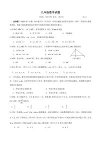 2023-2024学年江苏省扬州市江都区九年级（上）期末数学试卷