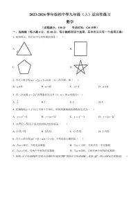 福建厦门松柏中学2023-2024学年九年级上学期月考数学试题