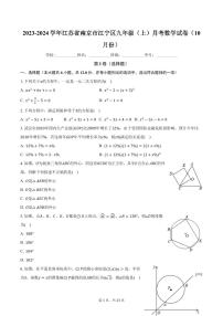 江苏省南京市江宁区2023-2024学年九年级上学期月考数学试卷（10月份）