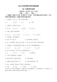 福建省晋江市安海片区2024～2025学年八年级(上)期中教学质量监测数学试卷(含答案)