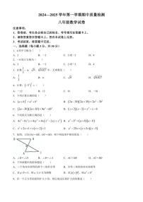 河南省洛阳市宜阳县2024～2025学年八年级(上)期中数学试卷(含答案)