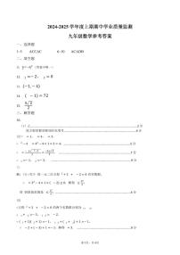 河南省信阳市息县2024-2025学年九年级上学期期中数学试题