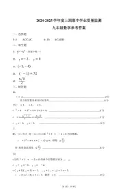 河南省信阳市息县2024-2025学年九年级上学期期中数学试题