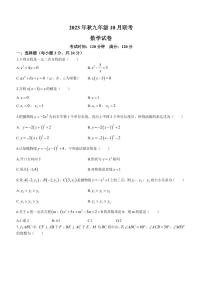 湖北省黄冈市部分学校2023-2024学年九年级上学期月考数学试题