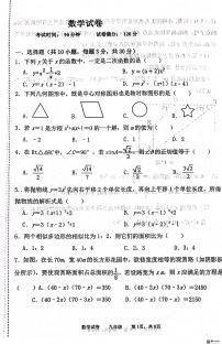 辽宁省鞍山市高新区2024--2025学年上学期九年级期中测试数学试卷