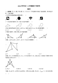 广东省广州市第六中学2024~2025学年上学期八年级数学期中考试试卷(无答案)