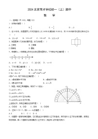 北京市育才学校2024-2025学年七年级上学期期中数学试题