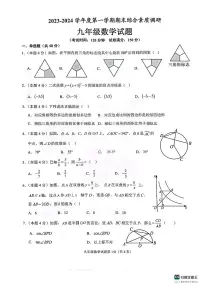 安徽安庆20校联考2023-2024学年九年级上学期1月期末数学试题（含答案）