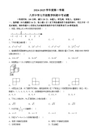 海南省东方市第八所中学2024-2025学年九年级上学期期中考试数学试题