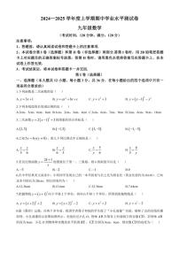 广西百色市田阳区2024～2025学年九年级(上)期中数学试卷(含答案)
