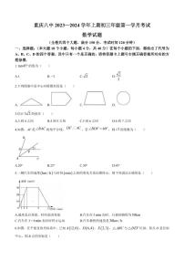 重庆市第八中学2023-2024学年九年级上学期第一次月考数学试题