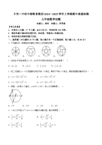 云南省大理市下关一中初中部教育集团2024-—2025学年上学期九年级数学期中试卷(无答案)