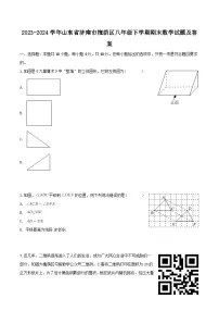 2023-2024学年山东省济南市槐荫区八年级下学期期末数学试题及答案