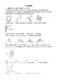 湖北省武汉市江岸区2024~2025学年上学期期中考试八年级数学试卷 (无答案)