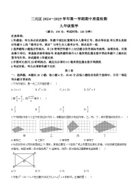 福建省三明市三元区2024-2025学年九年级上学期11月期中数学试题(无答案)