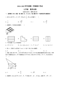 陕西省西安市高新区第三初级中学2024-2025学年九年级上学期期中考试数学试题(无答案)