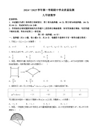 山东省潍坊市昌邑市2024-2025学年九年级上学期期中考试数学试卷(无答案)