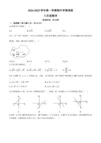 广东省深圳市宝安中学(集团)初中部2024～2025学年八年级(上)期中数学试卷(含答案)