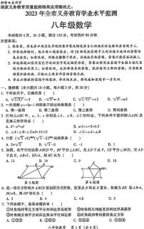 广东省韶关市2022-2023学年八年级下学期期末考试数学试题