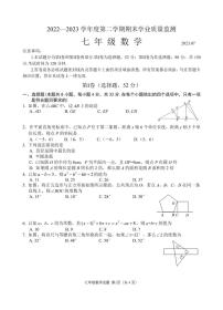 山东省潍坊市2022-2023学年七年级下学期7月期末数学试题