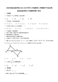 上海市淞谊实验学校2024-2025学年八年级数学上学期期中考试试卷(无答案)