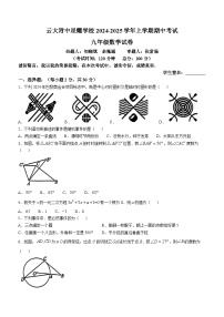 云南省昆明市官渡区云大附中星耀学校2024—2025学年上学期九年级数学期中考试卷(无答案)